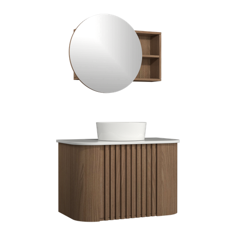 Conjunto Gabinete Suspenso para Banheiro Luna 2p 80cm