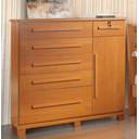 Ver imagem 1 de Cômoda 046 6 Gavetas 1 Porta com Sapateira e Pés 100% Mdf Cinamomo - Móveis Valverde