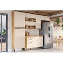 Ver imagem 1 de Cozinha Modulada Completa Nápoli Prime 4 Peças 2 Aéreos + 1 Balcão + 1 Paneleiro C4p01 Amendoa