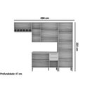 Ver imagem 3 de Cozinha Modulada Completa Nápoli Prime 4 Peças 2 Aéreos + 1 Balcão + 1 Paneleiro C4p01 Amendoa