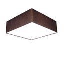 Ver imagem 1 de Lustre Plafon Sobrepor Quadrado Vivare Cqf5015lc Cúpula em Tecido Cor Café 50x50x15cm