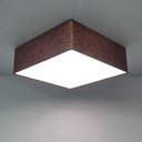 Ver imagem 3 de Lustre Plafon Sobrepor Quadrado Vivare Cqf5015lc Cúpula em Tecido Cor Café 50x50x15cm