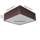 Ver imagem 2 de Lustre Plafon Sobrepor Quadrado Vivare Cqf5015lc Cúpula em Tecido Cor Café 50x50x15cm