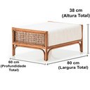 Ver imagem 3 de Puff Oslen Ozki 38 Cm (altura) Madeira Eucalipto Cedro Tecido Bege Corda Junco Natural