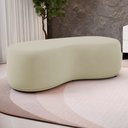 Ver imagem 2 de Kit 02 Puffs Decorativos Living Aisha Orgânico 02 Lugares Veludo Bege - Desk Design