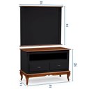 Ver imagem 4 de Rack com Painel para Sala 120cm Pés Luis Xv 2 Gavetas e Nicho Linz Móveis - Preto/imbuia Glazer