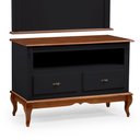Ver imagem 3 de Rack com Painel para Sala 120cm Pés Luis Xv 2 Gavetas e Nicho Linz Móveis - Preto/imbuia Glazer