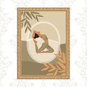 Ver imagem 2 de Quadro Decorativo Moldura Dourada Yoga 33x24cm:com Vidro