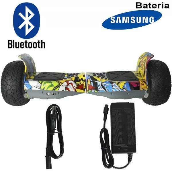 Hoverboard Skate Elétrico 8.5 Off Road Cross Rally Bluetooth BW-056 Bat Samsung Colorido Bolsa Led - 6
