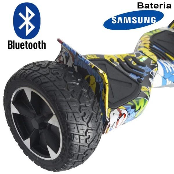Hoverboard Skate Elétrico 8.5 Off Road Cross Rally Bluetooth BW-056 Bat Samsung Colorido Bolsa Led - 2