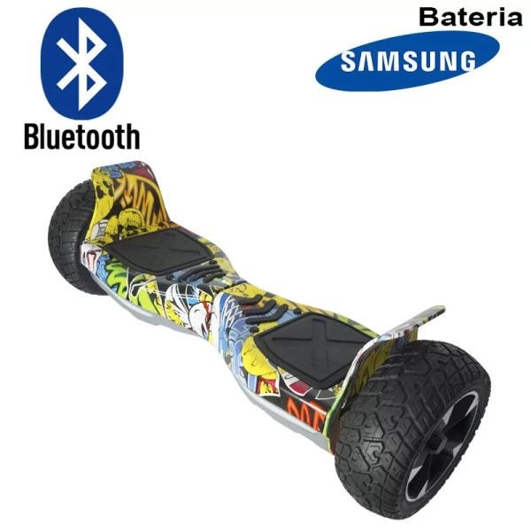 Hoverboard Skate Elétrico 8.5 Off Road Cross Rally Bluetooth BW-056 Bat Samsung Colorido Bolsa Led - 3