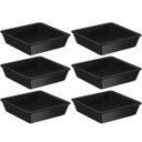 Ver imagem 1 de Kit 6 Porta Shoyu 50ml Molheira Sushi Preta Pote Quadrado Nozoki Uno Coza Plástico