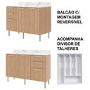 Ver imagem 4 de Armário de Cozinha Completa Modulada Reta 5 Peças 180cm Cz1102 Dália Tecnomóbili