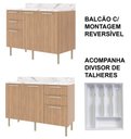 Ver imagem 4 de Armário de Cozinha Completa Modulada Reta 5 Peças 180cm Cz1102 Dália Tecnomóbili