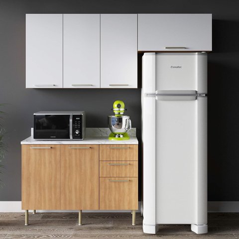 Armário de Cozinha Completa Modulada Reta 5 Peças 180cm Cz1102 Dália Tecnomóbili