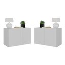 Ver imagem 1 de Kit 2 Mesas de Cabeceira 2 Portas Mp4135 Branco Branco