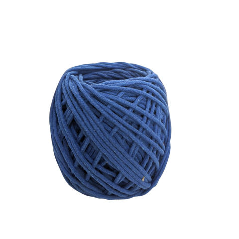Cordão de Algodão Trancelim 6mm para Artesanato e Macramê Azul Anil
