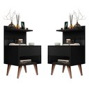 Ver imagem 1 de Conjunto Duas Mesas de Cabeceira Criado para Quarto Apoio Cama Preto