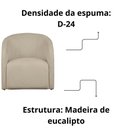 Ver imagem 3 de Poltrona Decorativa Recepção Lara Tecido Requinte Bouclê Cor Bege
