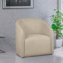 Ver imagem 2 de Poltrona Decorativa Recepção Lara Tecido Requinte Bouclê Cor Bege