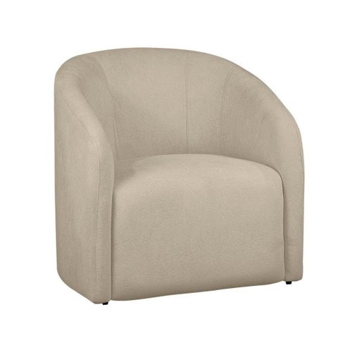 Poltrona Decorativa Recepção Lara Tecido Requinte Bouclê Cor Bege
