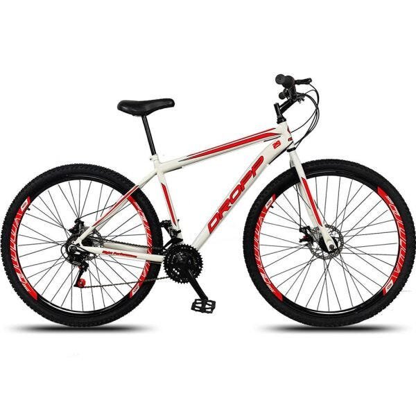 Bicicleta Aro 29 Dropp Sport Aço 21 Marchas Freio a Disco - Branco+Vermelho - 17 - 1