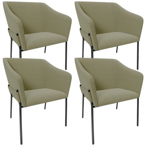 Kit 4 Cadeiras para Sala de Jantar Estar Living Olívia L02 Bouclê Oliva - Lyam Decor