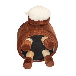 Puff Banqueta Infantil Redondo Macaco Pelucia Beccaro Decor - 4