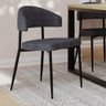 Kit 04 Cadeiras Estofada para Sala de Jantar Serena Preto C01 Linho Lautrec Grafite - Lyam Decor - 1