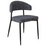 Kit 04 Cadeiras Estofada para Sala de Jantar Serena Preto C01 Linho Lautrec Grafite - Lyam Decor - 5