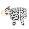 Puff Banqueta Infantil Redondo Vaca Pelucia Beccaro Decor - 3