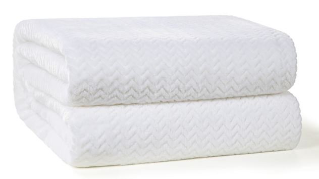 Cobertor Plush Tweed 280gr/m Casal 220 x 230cm Branco Hedrons