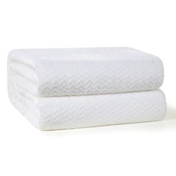 Cobertor Plush Tweed 280gr/m Casal 220 x 230cm Branco Hedrons - 1