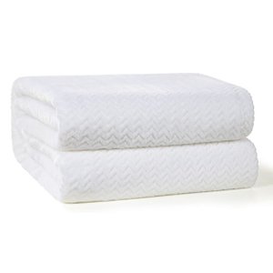 Cobertor Plush Tweed 280gr/m Casal 220 x 230cm Branco Hedrons