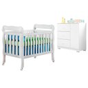 Ver imagem 1 de Berço Americano Lila com Cômoda Infantil Duda Branco Brilho – Phoenix Baby