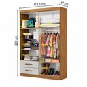 Ver imagem 4 de Guarda-roupa Solteiro Genova 4 Portas 2 Gavetas com Espelho Cinamomo/off White - Carioca Móveis