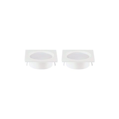 Kit 2 Spots de Embutir para Móvel Nordecor Alua Quadrado Led 2w Bivolt Branco 4000k Luz Neutra 6577