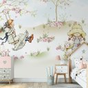 Ver imagem 3 de Papel de parede infantil menina no balanço para quarto de bebê 1M² PP11