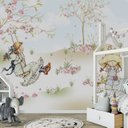 Ver imagem 2 de Papel de parede infantil menina no balanço para quarto de bebê 1M² PP11