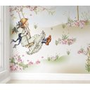 Ver imagem 5 de Papel de parede infantil menina no balanço para quarto de bebê 1M² PP11