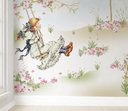 Ver imagem 5 de Papel de parede infantil menina no balanço para quarto de bebê 1M² PP11
