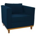 Ver imagem 1 de Poltrona Decorativa Europa Suede Azul Marinho