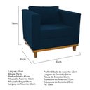 Ver imagem 6 de Poltrona Decorativa Europa Suede Azul Marinho