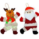 Ver imagem 1 de Kit 8 Enfeites Árvore de Natal Papai Noel e Rena Natalino
