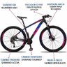 Bicicleta 29 Ksw Câmbio Shimano 27v Acera Susp Com Trava - Azul+Rosa - 21 - 2