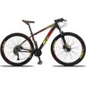 Bicicleta 29 Ksw Câmbio Shimano 27v Acera Susp Com Trava - Vermelho+Amarelo - 15,5 - 4