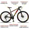 Bicicleta 29 Ksw Câmbio Shimano 27v Acera Susp Com Trava - Vermelho+Amarelo - 15,5 - 5