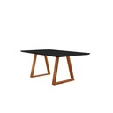 Ver imagem 2 de Conjunto Sala de Jantar Mesa Viena Madeira Maciça 160x90cm Tampo Retângular Vidro Preto 6 Cadeiras