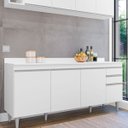 Ver imagem 5 de Balcão para Cozinha 180 cm com Tampo 4 Portas Thais Branco