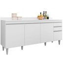 Ver imagem 1 de Balcão para Cozinha 180 cm com Tampo 4 Portas Thais Branco
